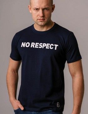 T-shirt Slogan No Respect Navy